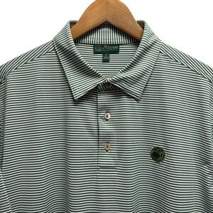 Masters 1934 Men's Large Green/White Striped Berckman's Place Augusta Golf Polo